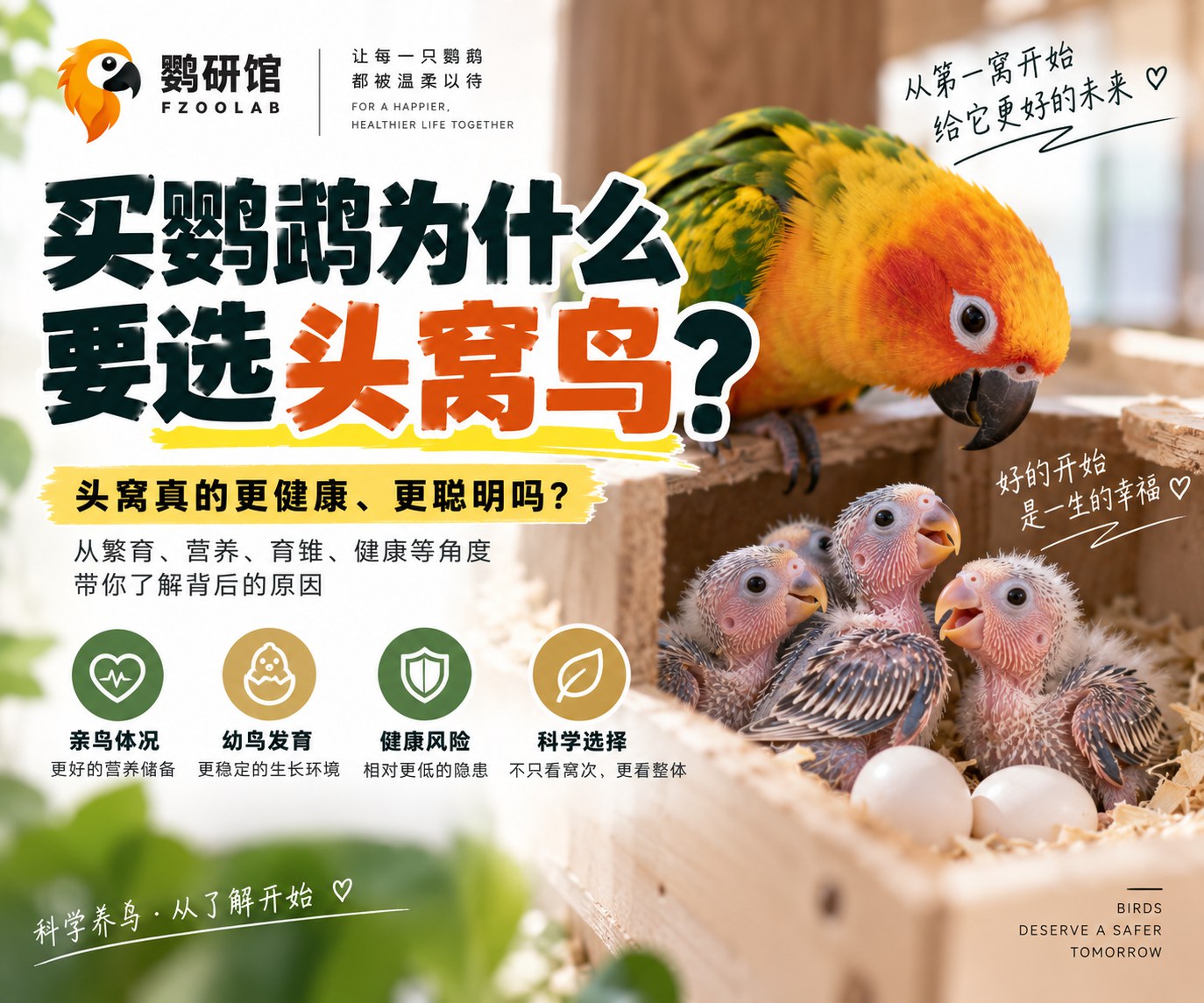 买鹦鹉为什么很多人优先选“头窝鸟”?头窝真的比二窝、三窝更好吗?