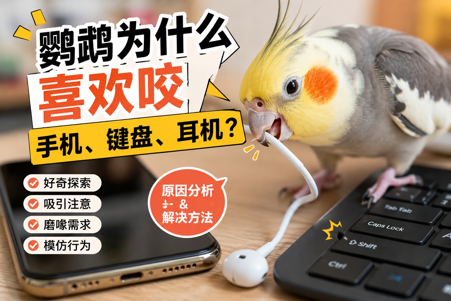 鹦鹉为什么喜欢咬手机、键盘、耳机